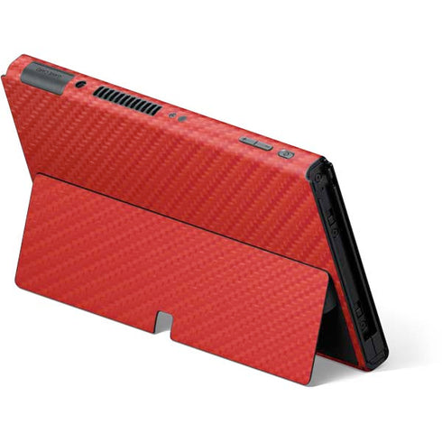 Red Carbon Fiber Specialty Material Nintendo Switch OLED (2021) Skin
